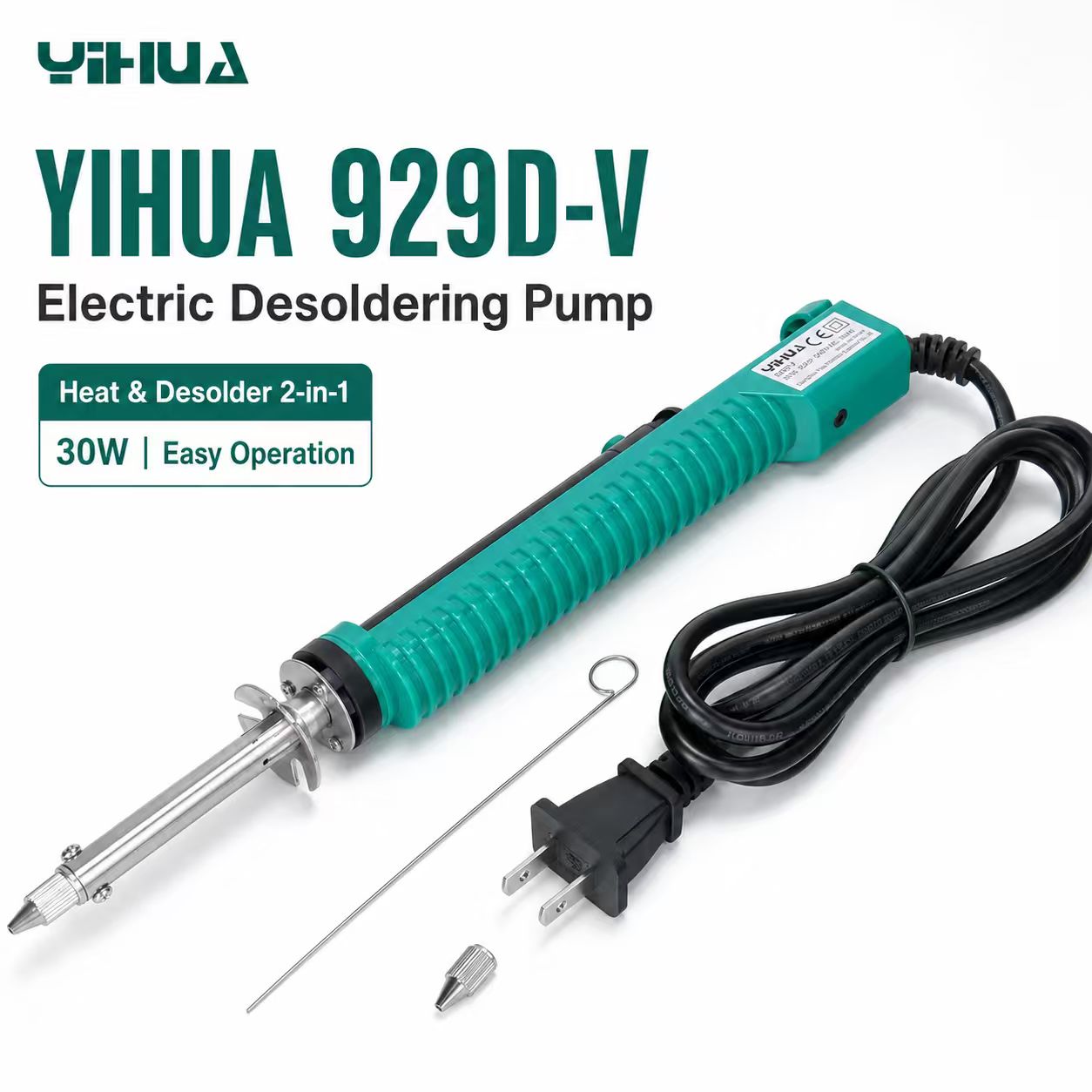 YIHUA 929D‑V 30W 2‑in‑1 Electr - огляд і ціна Desoldering Pump Electric Vacuum Station